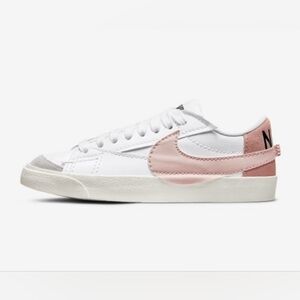 Nike Women's Blazer Low '77 Jumbo Athletic shoes in White Pink Oxford - Size 9